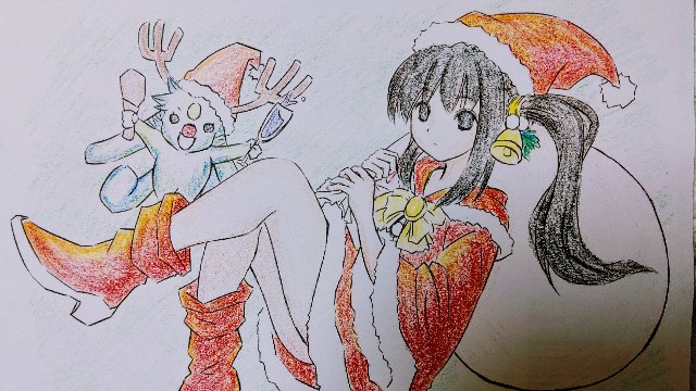 2019/12 う〜にゃん (id:micyam-ucyan)さんの作品・りと先生描き下ろし線画を塗ってみたファンアート 2019/12 う〜にゃん (id:micyam-ucyan)さんの作品・りと先生描き下ろし線画を塗ってみたファンアート